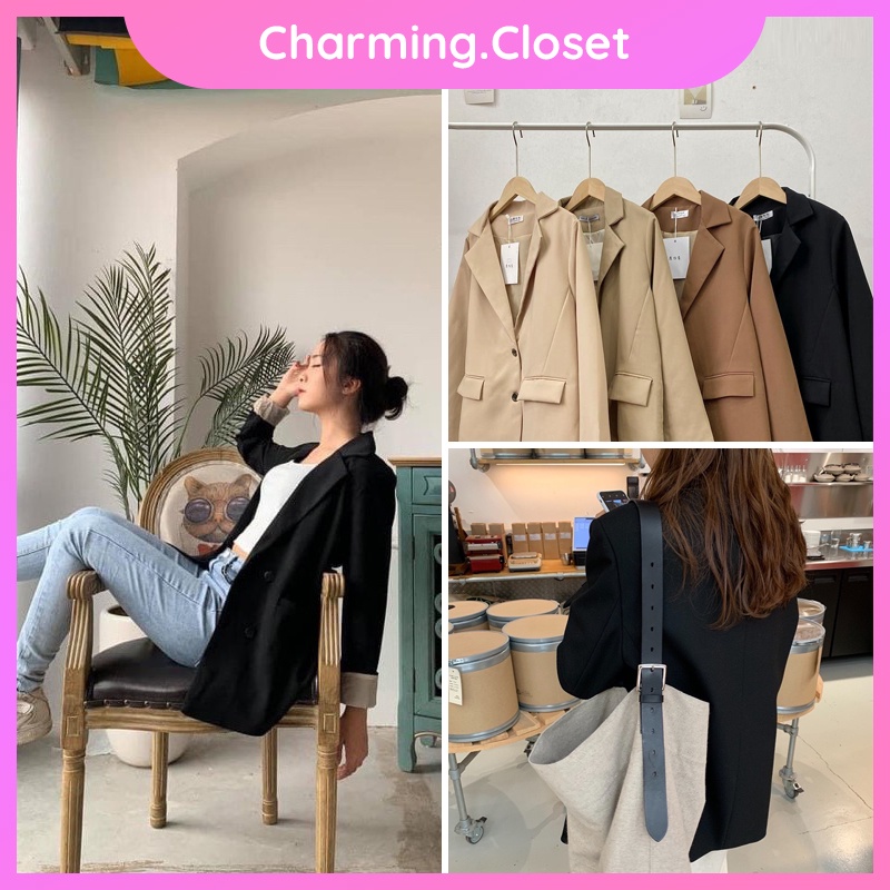 Áo Vest Nữ 2 Lớp 2 Khuy Phong Cách Hàn Quốc, Áo Blazer Trơn 2 Lớp Phom Đẹp