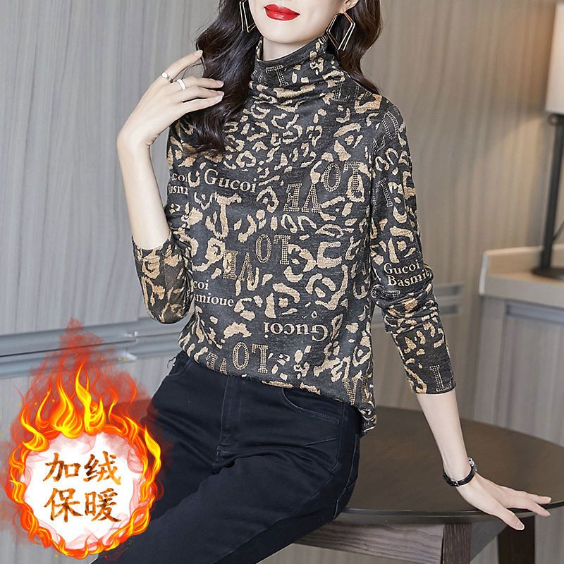 Áo Thun Nữ Tay Dài Cổ Cao Phong Cách Phương Tây Thời Trang Cá Tính