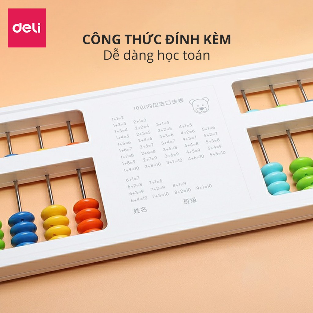 [Mã LIFEDL44 giảm 50K đơn 99K] Bàn tính hạt 5/7 dòng dành cho học sinh tiểu học Deli - 74320 / 74322