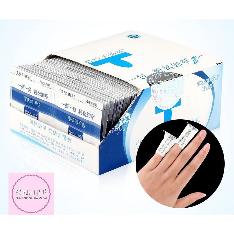 Giấy ủ phá gel hộp 200 miếng có sẵn dung dịch phá