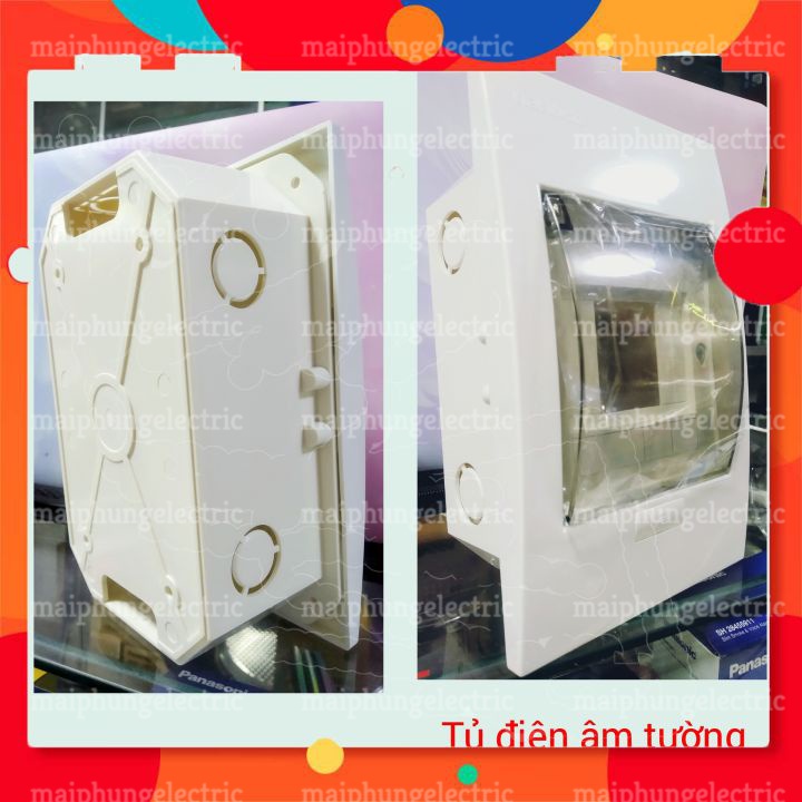 Tủ điện âm tường Nanoco mặt nhưa, đế nhựa (NDP104P) / mặt nhựa, đế kim loạI (NDP104)