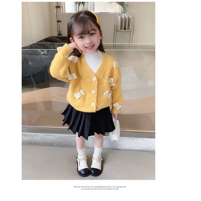 Áo khoác len cardigan cho bé gái, chất liệu đanh mịn đẹp