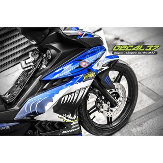Tem Trùm Exciter 150 Cá Mập Xanh Bạc