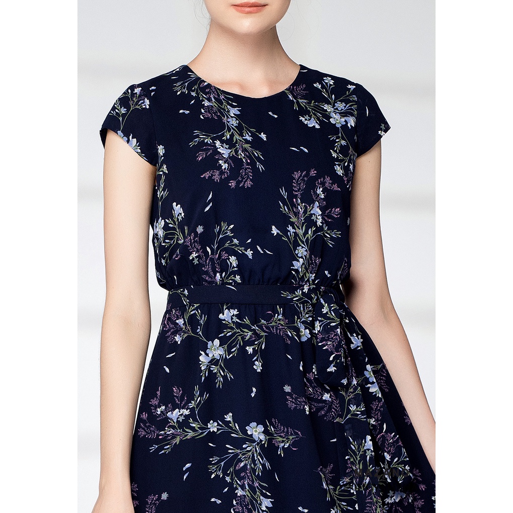 Váy nền xanh hoa nhí giúm eo MAZANO MS 20HCVA118HA