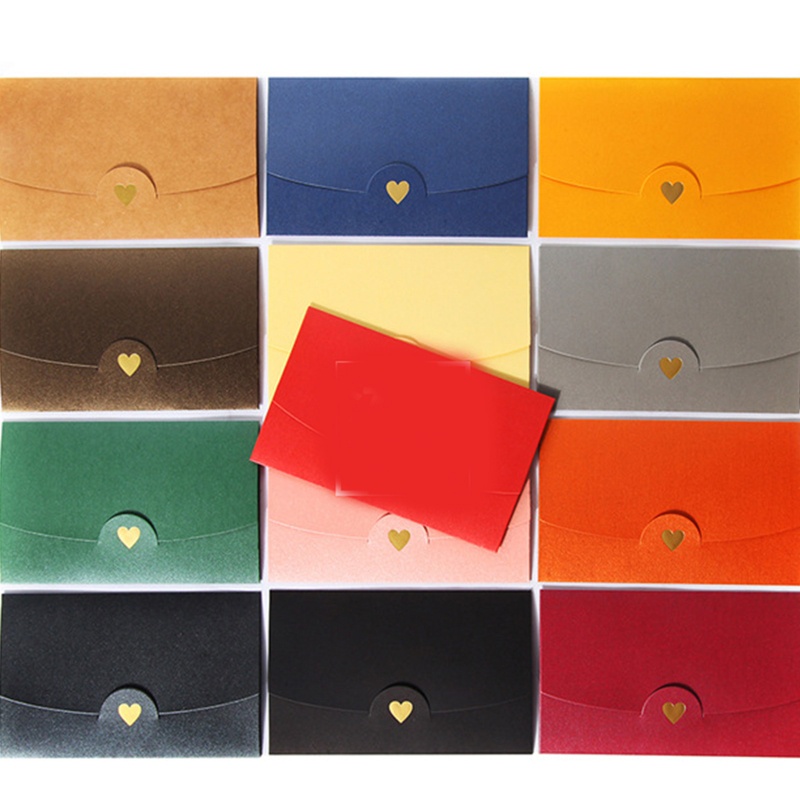 Set 20 Phong Bì Thư Mini 2.8''x4'' Phối Kim Tuyến Nhiều Màu Độc Đáo