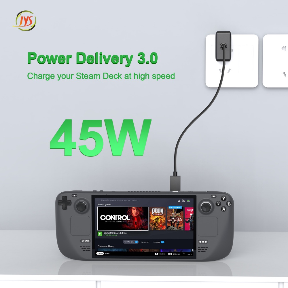 Bộ Sạc Nhanh 45W PD 3.0 Công Suất Cao Chuyên Dụng Cho Máy Chơi Game Cầm Tay
