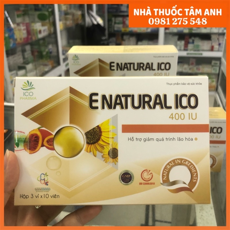 Viên Uống Enatural ICO 400IU-Vitamin E Tự Nhiên Kết Hợp Tinh Dầu Hoa Anh Thảo, Gỉam Quá Trình Lão Hó