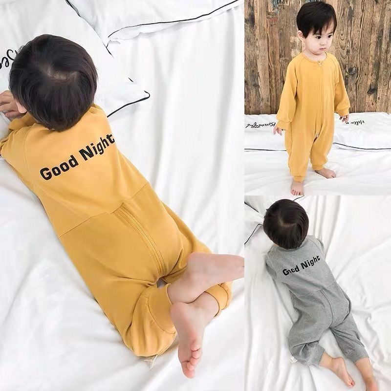 ✨Hàng Có Sẵn✨ Bộ Đồ Ngủ Liền Thân Bằng Chất Liệu Cotton Mỏng Thời Trang Xuân Thu Dành Cho Bé 01-2 - 3 Tuổi