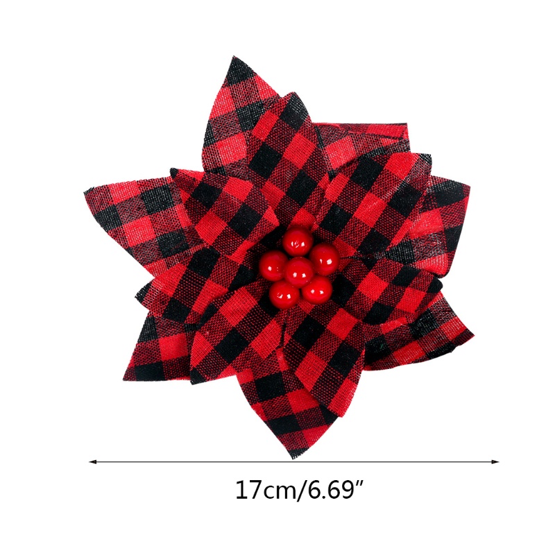 1 Set 5 Bông Hoa Poinsettia Trang Trí Giáng Sinh