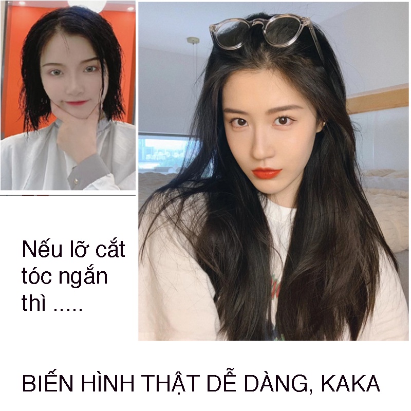 Tóc giả nữ đẹp dạng kẹp cao cấp làm dày tóc, phồng tóc dải tóc tự nhiên mềm đẹp - GIÁ 1 DẢI