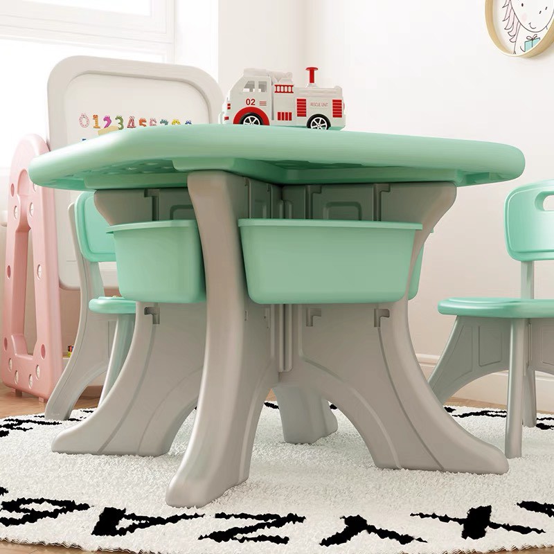 Bàn ghế trẻ em, Phù hợp với trẻ em từ 2 đến 10 tuổi, có  khay chứa đồ to có thể tháo rời, chống trơn trượt | BigBuy360 - bigbuy360.vn