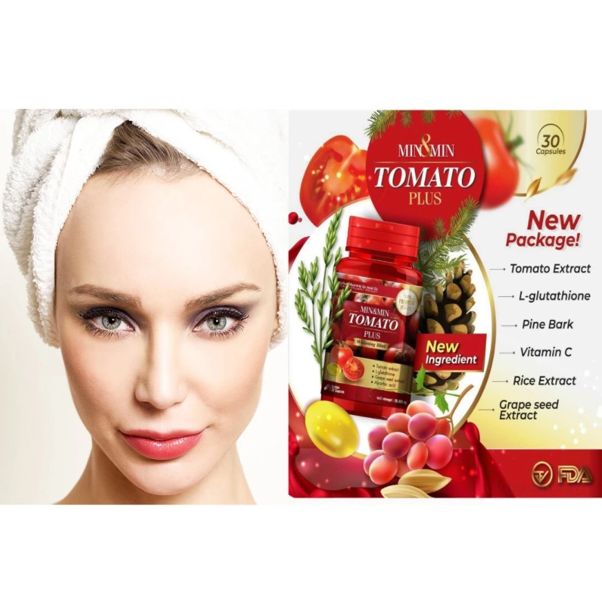 Viên uống trắng da min and min Tomato Plus Whitening Blink Thái Lan