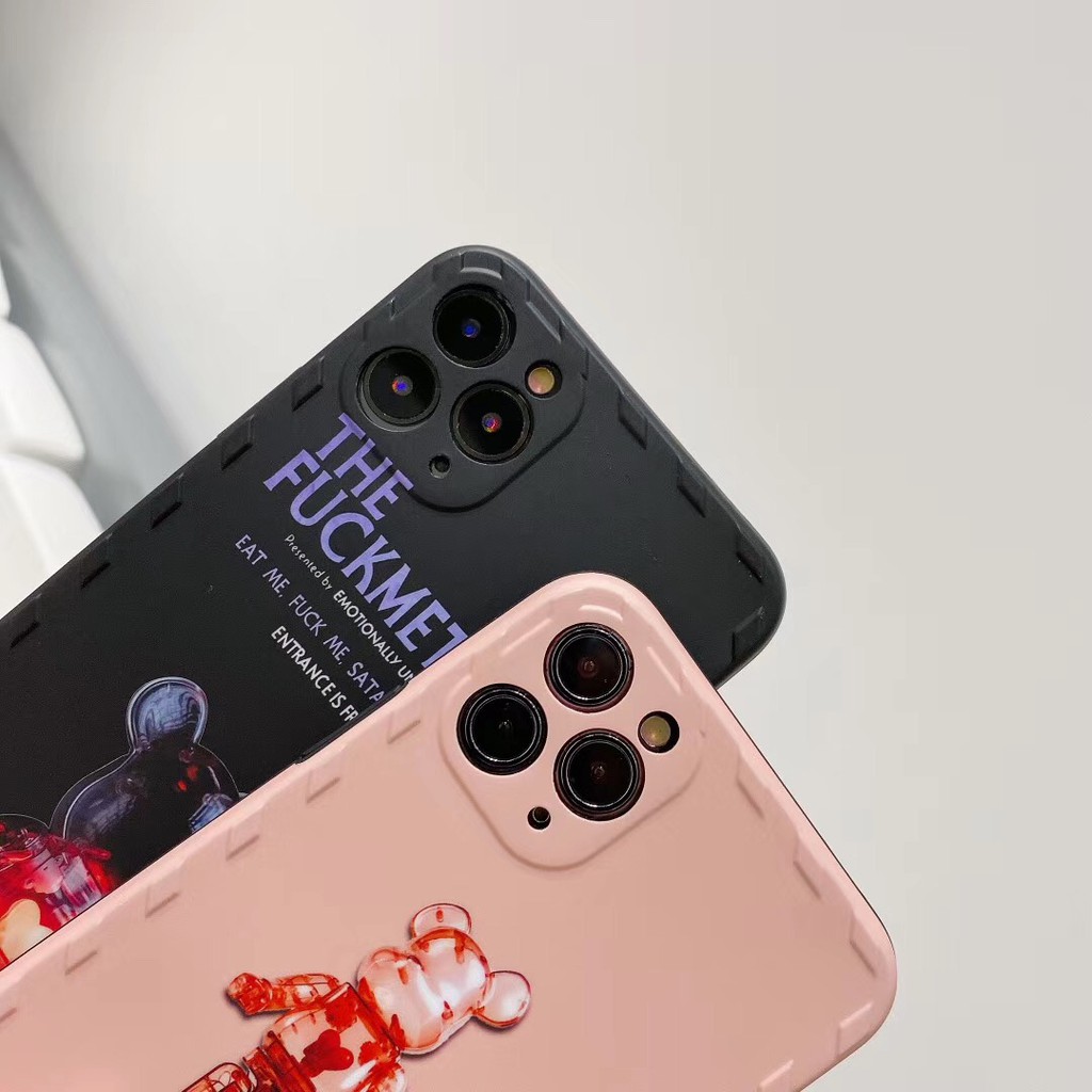 Ốp điện thoại mềm bảo vệ toàn diện họa tiết gấu cho iPhone12 12Promax 12Mini 7Plus 8 11 11Promax XR XS | BigBuy360 - bigbuy360.vn