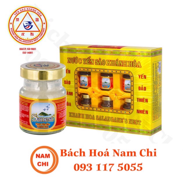 [Hộp Vàng 6 Hũ] Yến Sào Sanest Khánh Hoà Có Đường 70ml