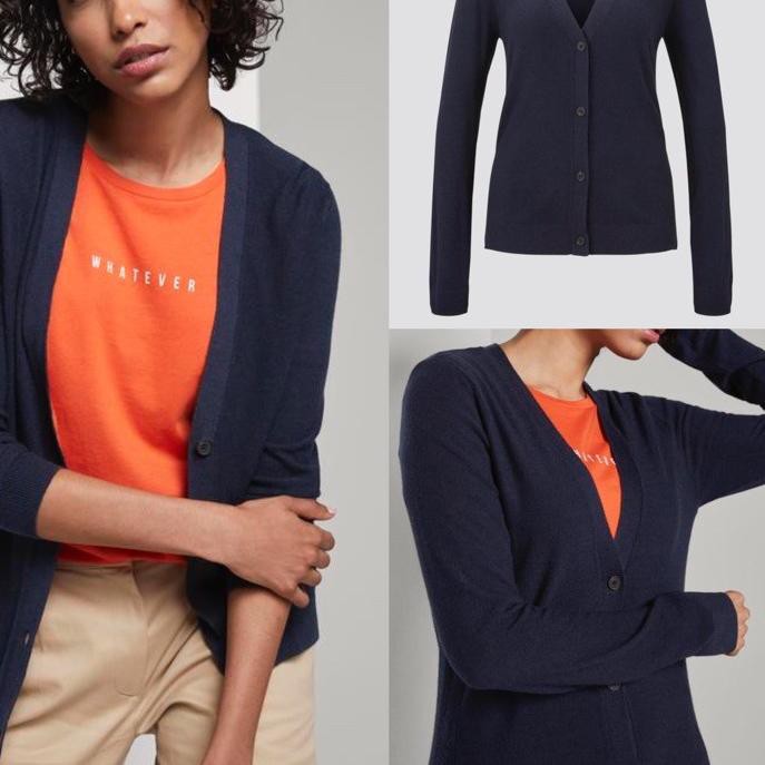 Áo Cardigan Dệt Kim Cổ Chữ V In Hình Tom Tailor (Shop 1jt)