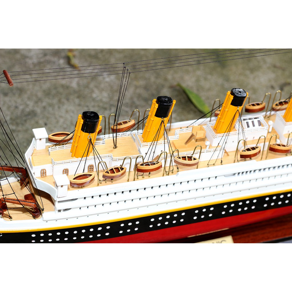 Mô hình tàu Titanic 60cm gỗ tự nhiên, du thuyền chở khách du lịch trên biển, đồ trang trí cao cấp