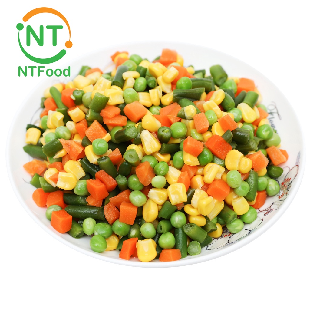 HCM Rau củ hỗn hợp cắt sẵn đông lạnh NTFood gói 1kg 500g - Nhất Tín Food