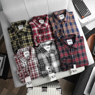 VNXK - Áo Sơ mi caro ZR vải flannel nhiều màu - Sơ mi dạ kẻ sọc khoác ngoài Shop LASTORE
