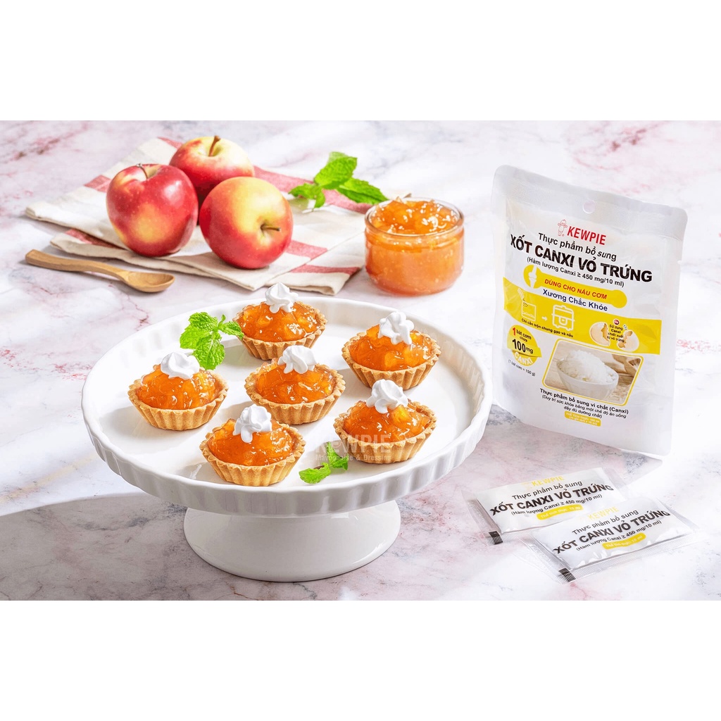 Combo Sức khỏe 1 chai Xốt Mayonnaise Kewpie Hương Vị Nhật Ít Béo 300g x 1 Gói Xốt Canxi Vỏ Trứng Kewpie (10ml x 10)