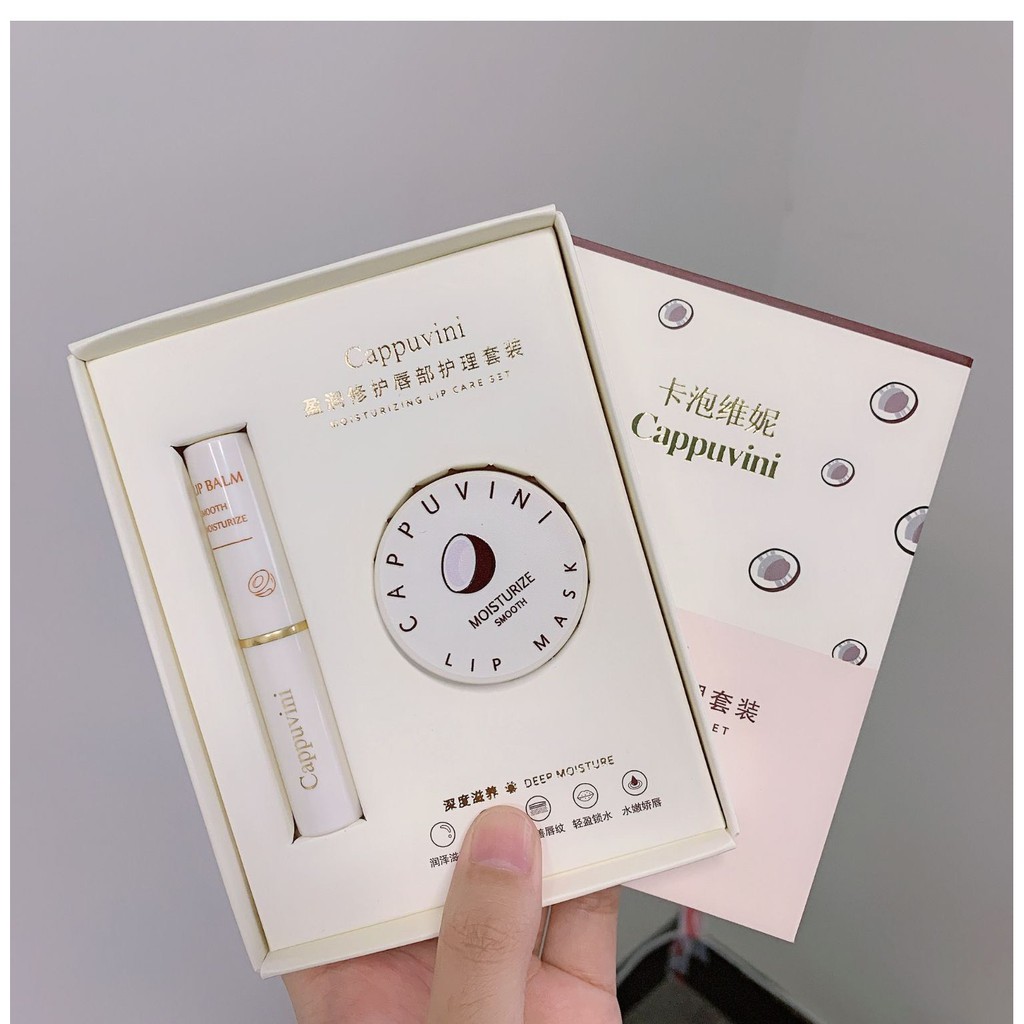 Set son dưỡng mặt nạ ngủ môi CAPPUVINI Moisturizing Lip Care Set CAPU02 | BigBuy360 - bigbuy360.vn