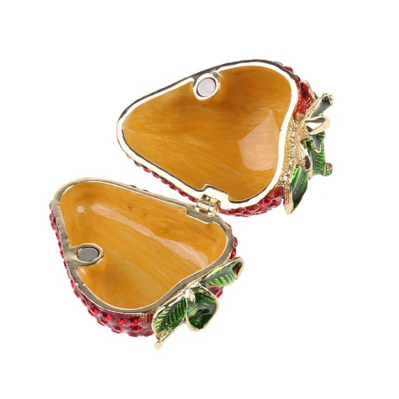 Flgo Hộp Đựng Trang Sức Hình Dâu Tây Đỏ Phong Cách Vintage