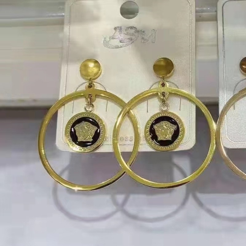 Bông Tai Tròn Dự Tiệc Titan Ko Đen TT 4397