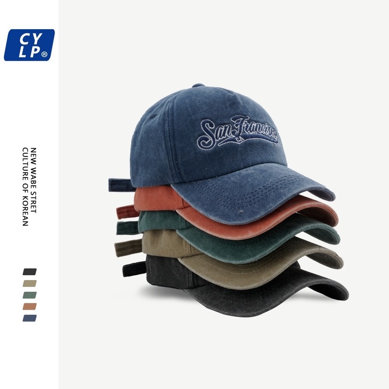 Nón Lưỡi Trai Denim Thêu Chữ Cá Tính Theo Phong Cách Hàn Quốc