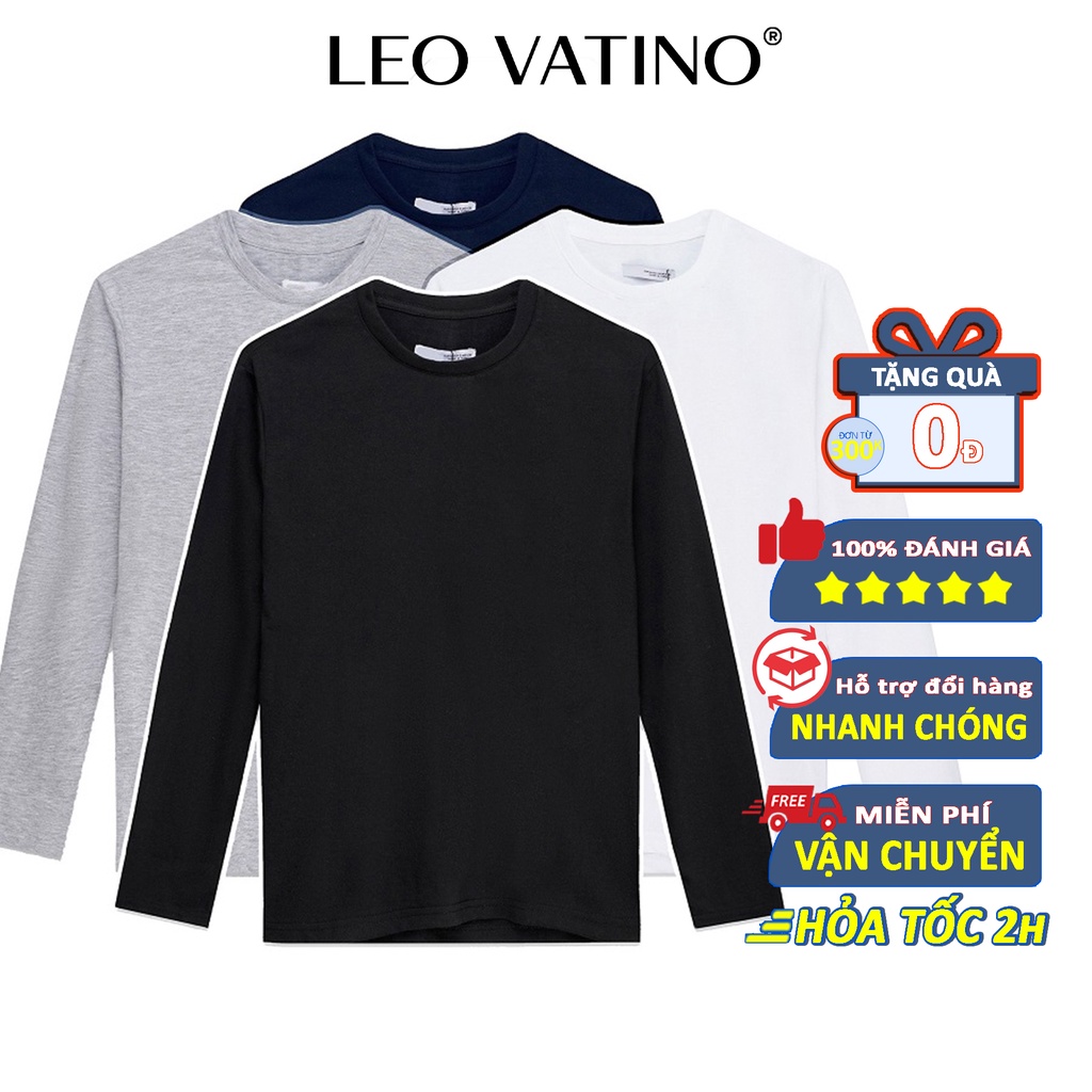 Áo thun dài tay nam Galvin cổ tròn chất cotton co giãn 4 chiều bộ trơn APGV39 - Leo Vatino