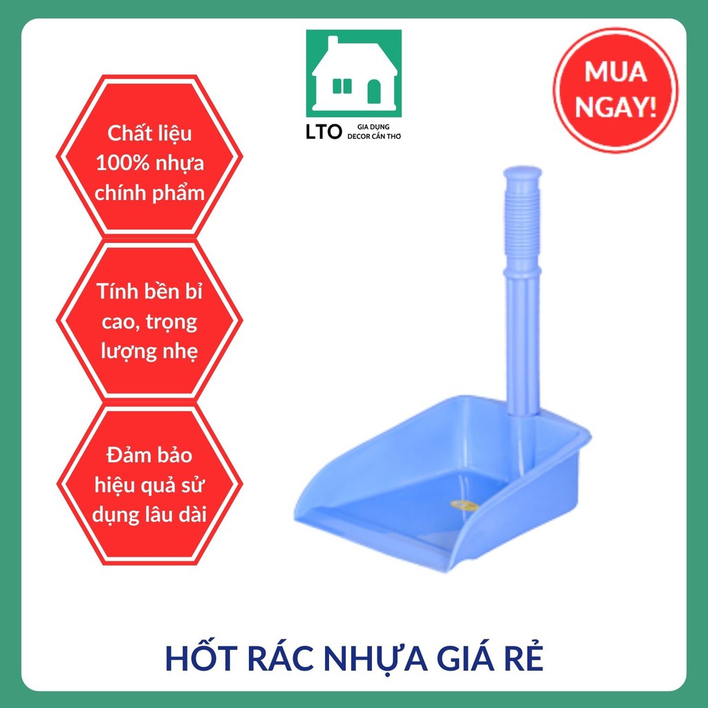 Xẻng Hốt Rác Cán Dài Bằng Nhựa 22x22x33