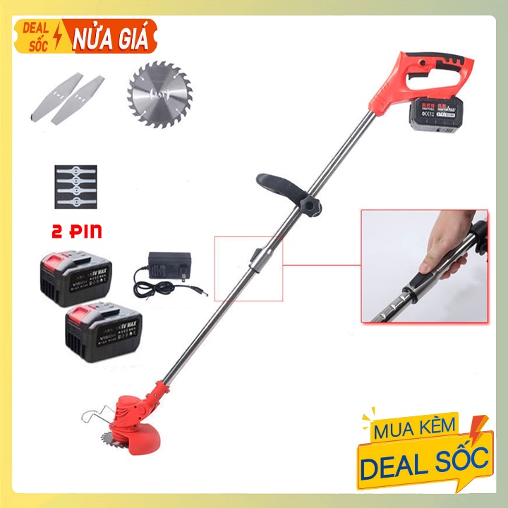 Máy cắt cỏ, tỉa cành cầm tay LAPUSEN kèm 2 pin 15 cell Tặng 8 lưỡi cưa