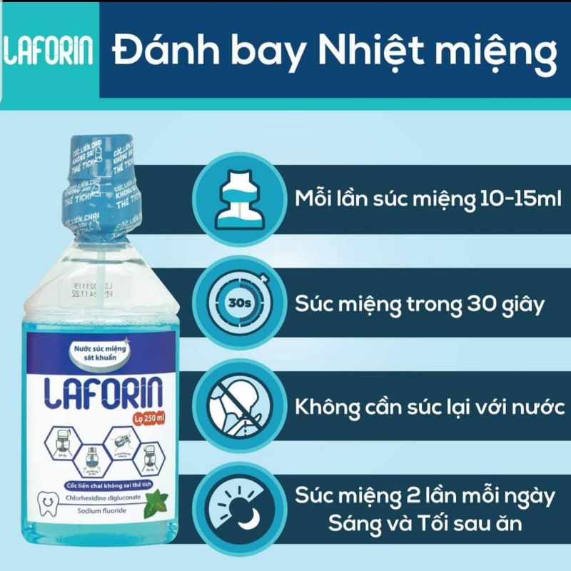 Laforin 500ml - Nước súc miệng sạch khuẩn, ngăn ngừa viêm lợi, đánh bay nhiệt miệng