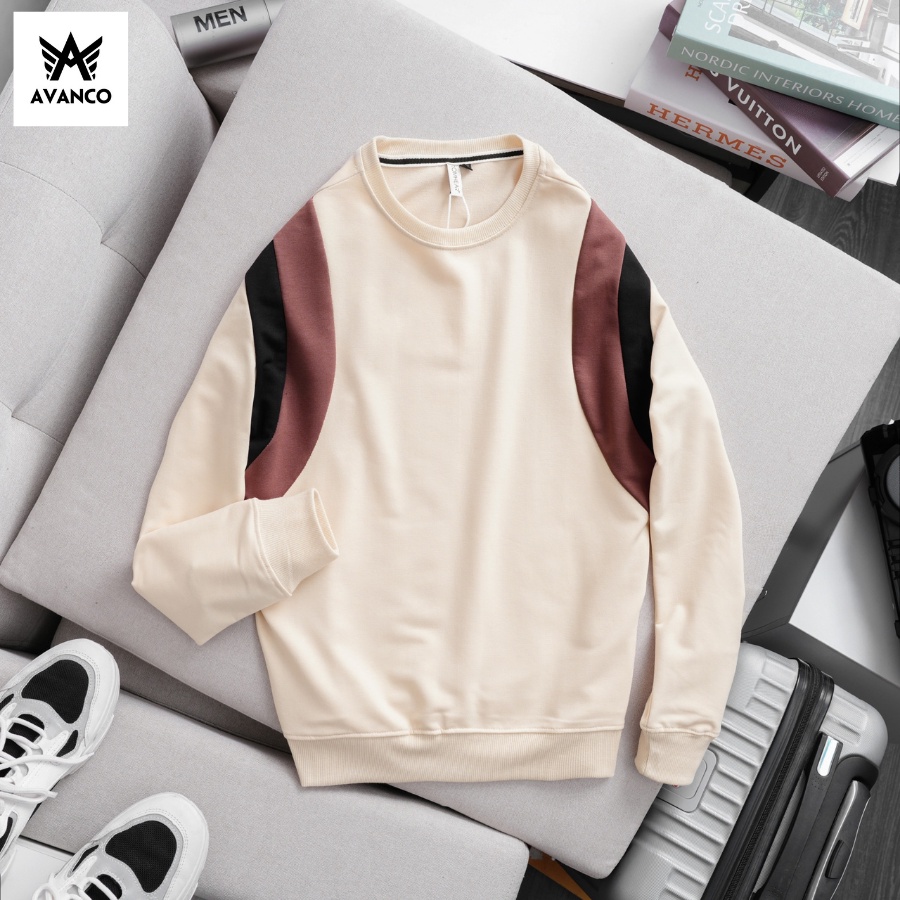 Áo sweater nỉ dài tay nam đẹp, phối màu độc đáo, form vừa mặc cực phong cách - AVANCO