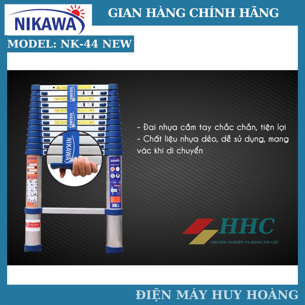 Thang nhôm rút gọn, Thang nhôm rút đơn Nk-44 New, NK-44 Pro model 2021