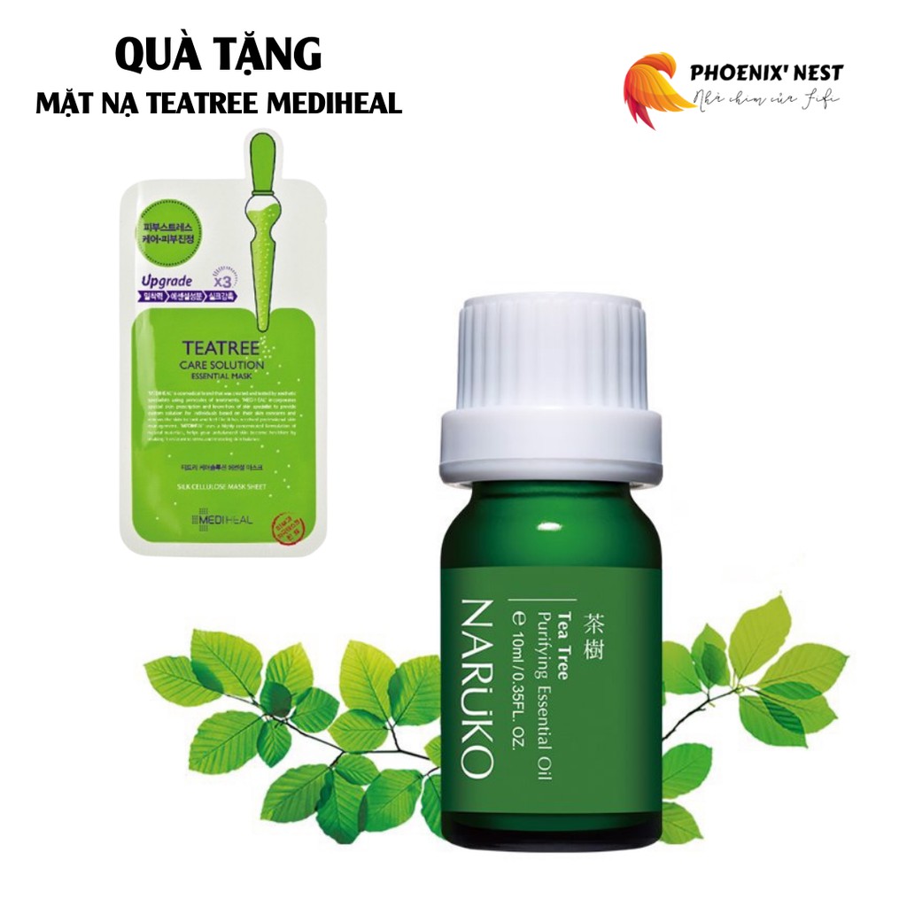 [Auth - Chính hãng] Tinh dầu trà tràm Naruko Tea Tree Purifying Essential Oil ngăn ngừa và làm giảm mụn - 10ml (Bản Đài)