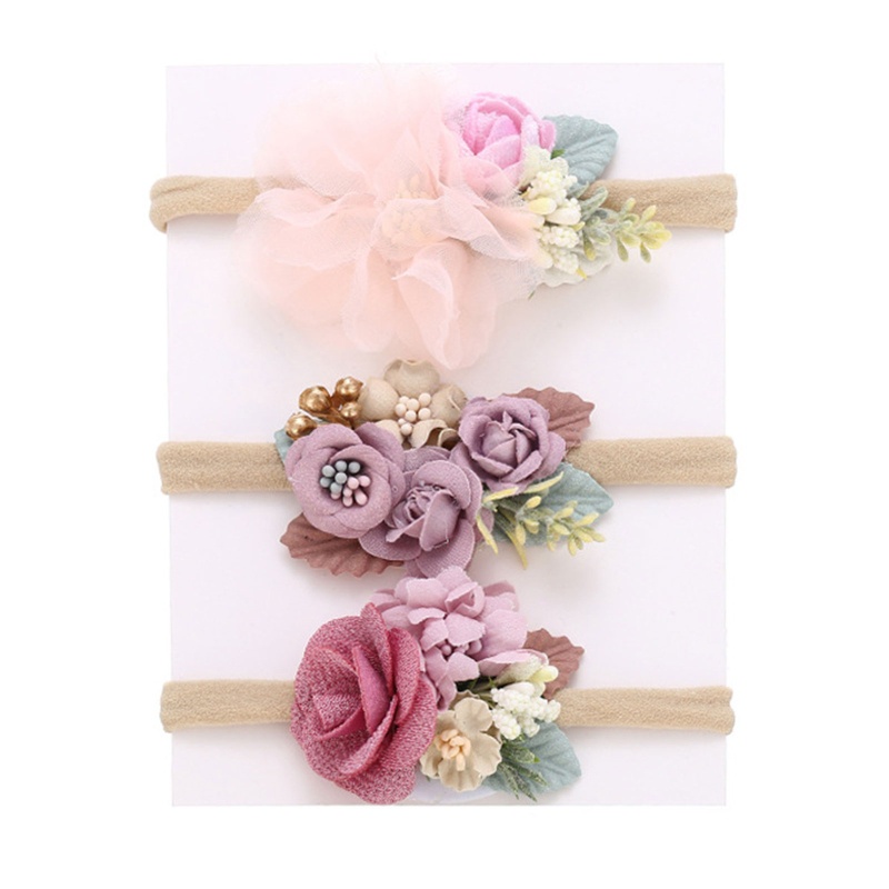 Set 3 Băng Đô Đính Hoa Dễ Thương Cho Bé Gái