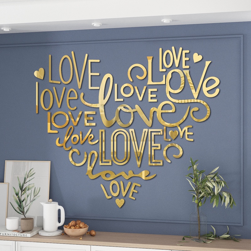 Tranh Mica Trái tim cách điệu Trang trí phòng khách, phòng ngủ, cửa hàng 21 Kiểu Màu