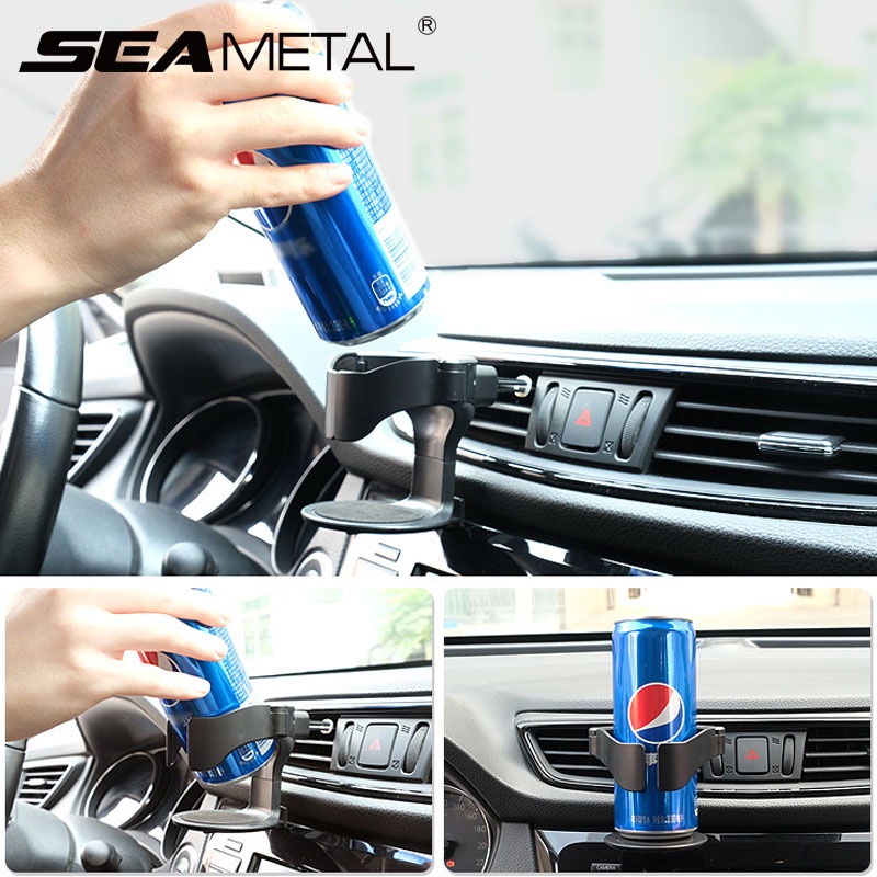 Giá giữ cốc nước SEAMETAL gắn trên cửa thoát khí xe hơi kim loại thông dụng đa năng tiện lợi