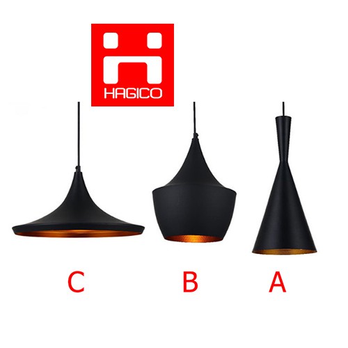 Bộ đèn trang trí thả trần thả bàn ăn ABC màu đen