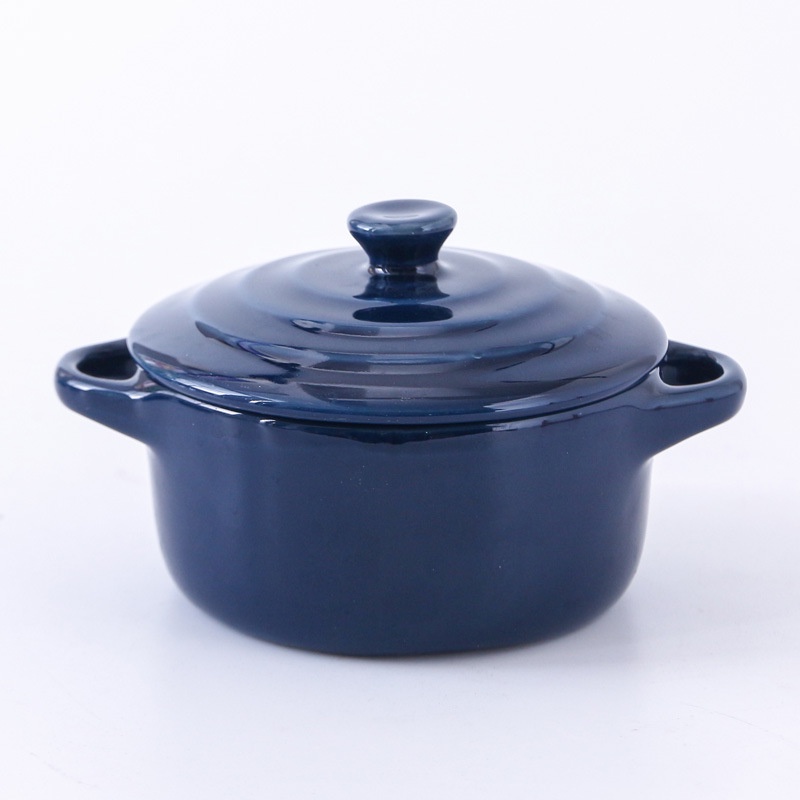 Nồi mini decor bằng sứ có nắp đựng đồ ăn dặm, cháo, súp cho bé decor bàn ăn xinh xắn giá rẻ