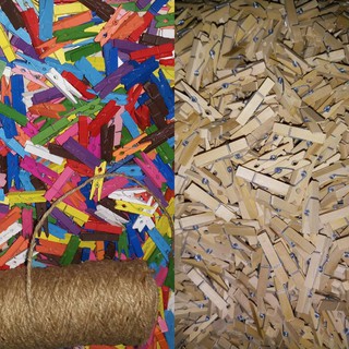 Túi 50 kẹp gỗ treo ảnh 35mm tặng kèm 5m dây treo