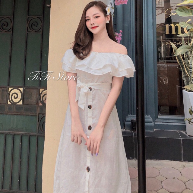 Váy đũi trễ vai