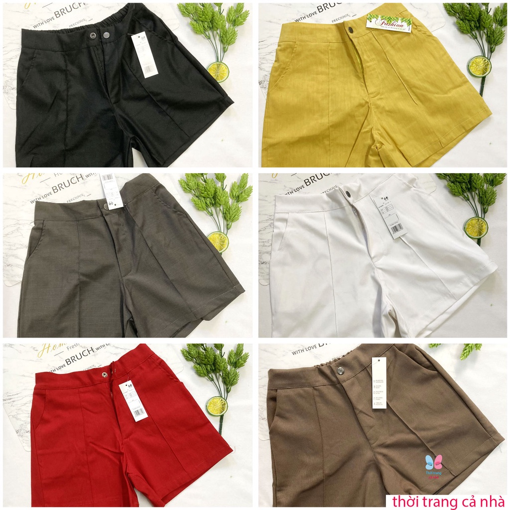 Quần đùi nữ từ 43-46kg - quần sọt short nữ vải kaki Lưng Cao - QU75