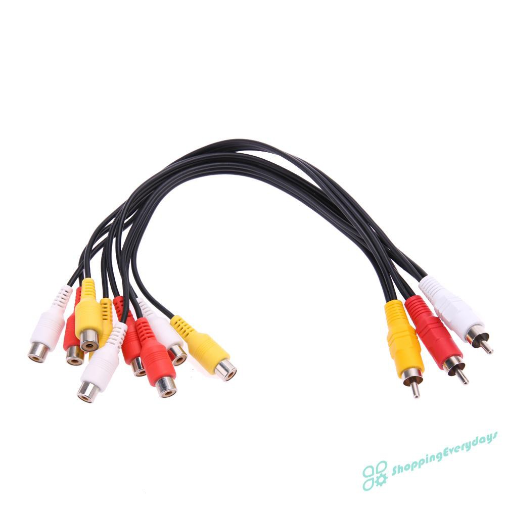 Dây Cáp Chia 3 Cổng Rca Đực Sang 9 Rca Cho Dvd