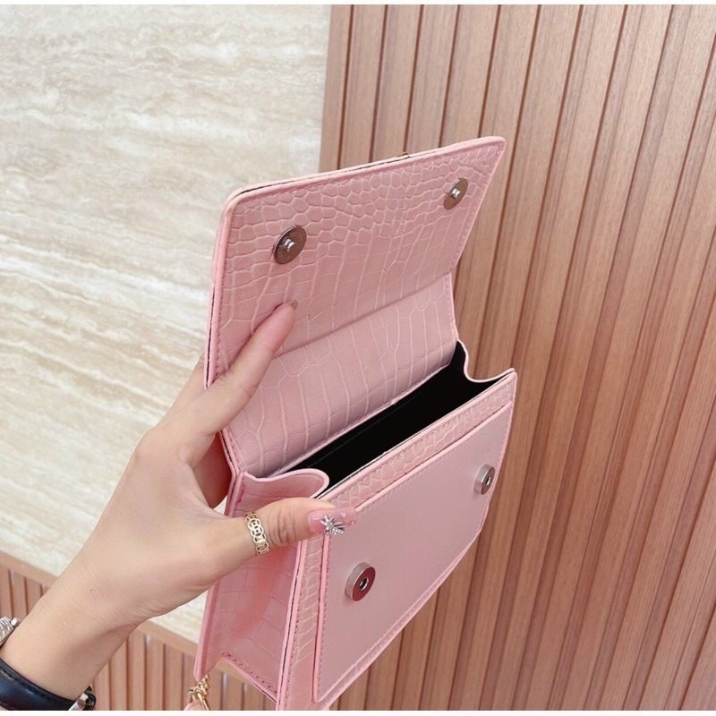 Túi Xách Nữ Đeo Chéo Da Rắn, Túi Nữ Đeo Vai Khoá Đai Dây Pha Xích