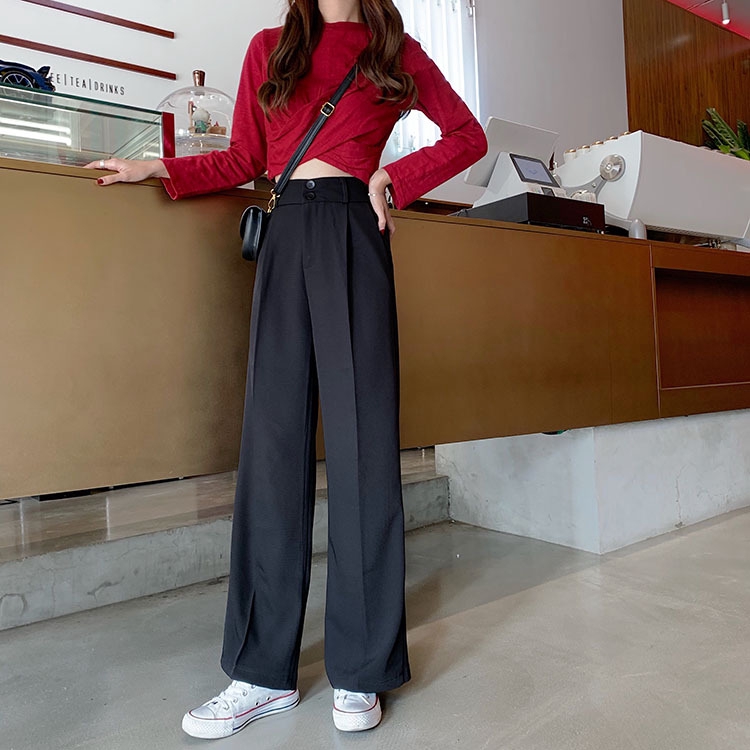 Quần lưng cao ống rộng thời trang cho nữ