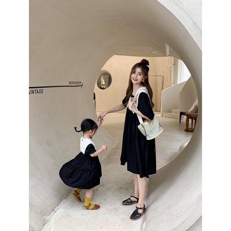 Set váy đôi đen thiết kế dành riêng cho mẹ và bé