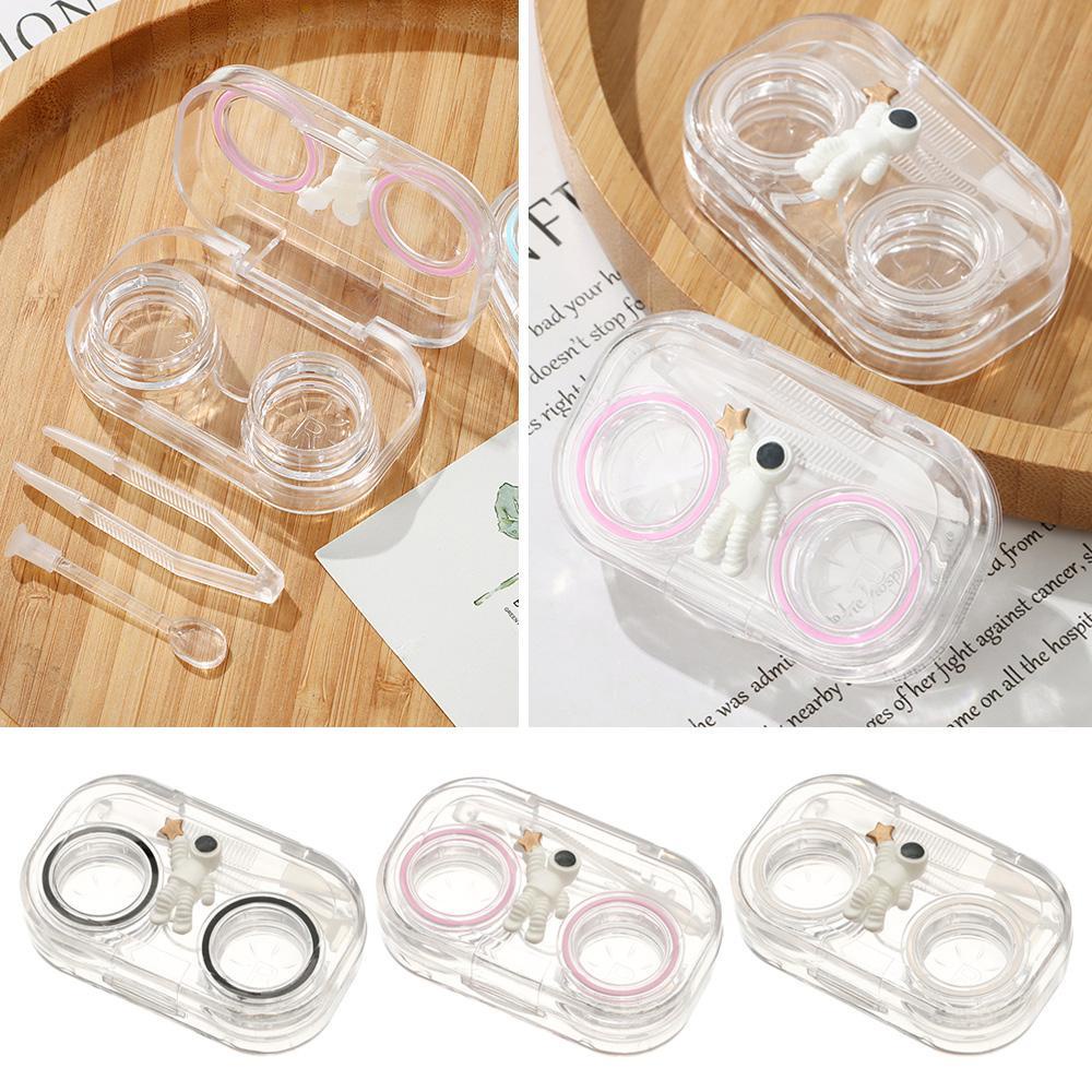 Hộp Đựng Kính Áp Tròng Mini Trong Suốt Có Nắp Vặn Tiện Dụng