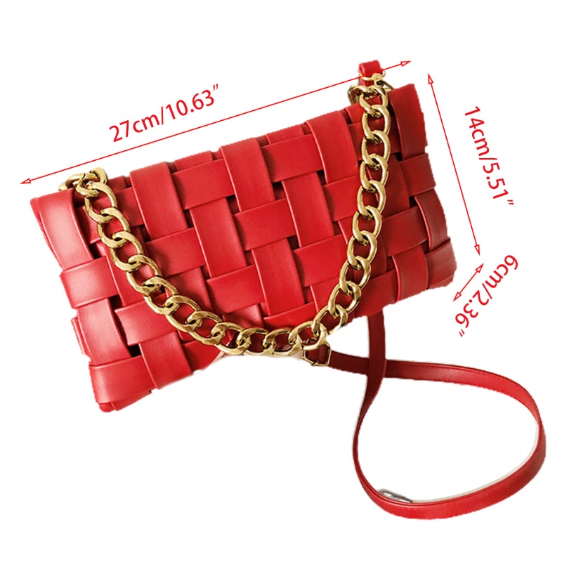 Túi Xách Đeo Vai Bằng Da PU Kèm Dây Đeo Sợi Xích Thời Trang Dành Cho Nữ