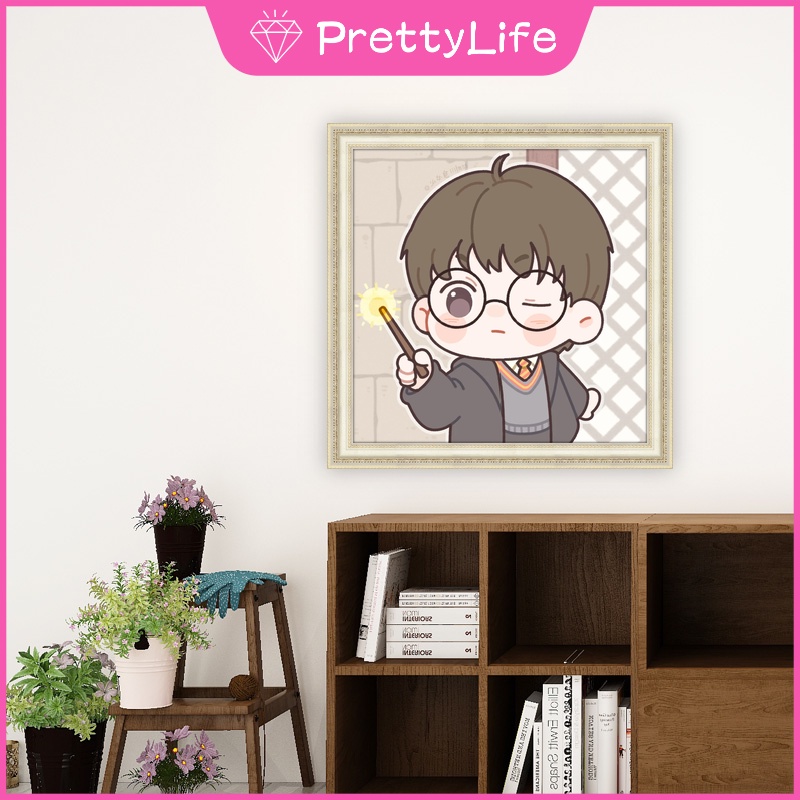 Bộ tranh đính đá 5D họa tiết Harry Potter hoạt hình độc đáo kích thước 30x30cm/40x40cm/50x50cm
