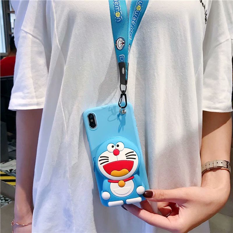 Ốp điện thoại TPU mềm có đế đỡ túi khí hoạt hình dễ thương cho OPPO A5 A9 2020 A3S A5S A7  A71 A83